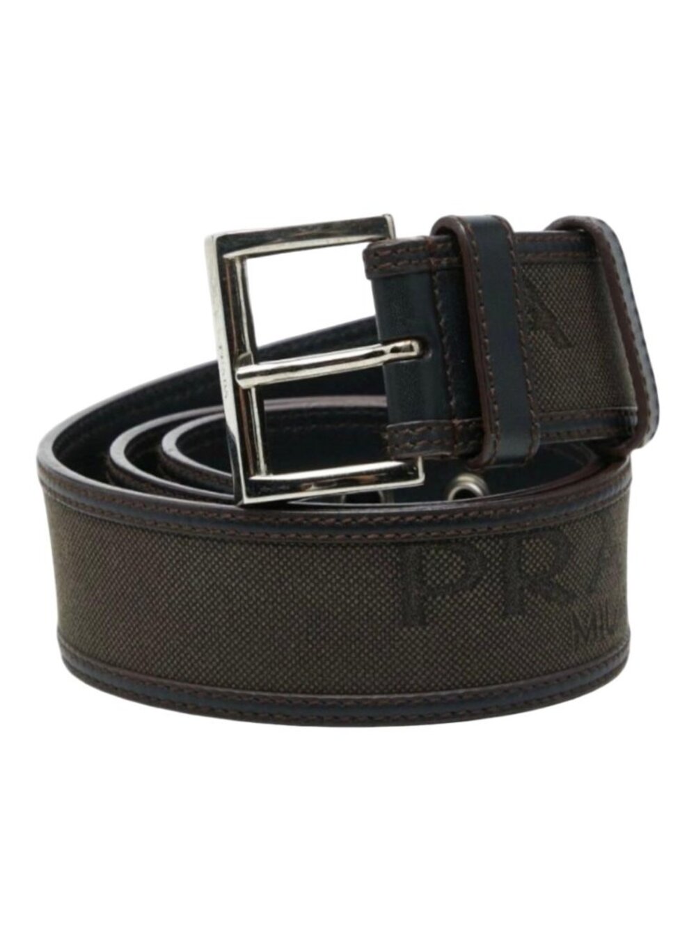 Prada Logo Belt Brown